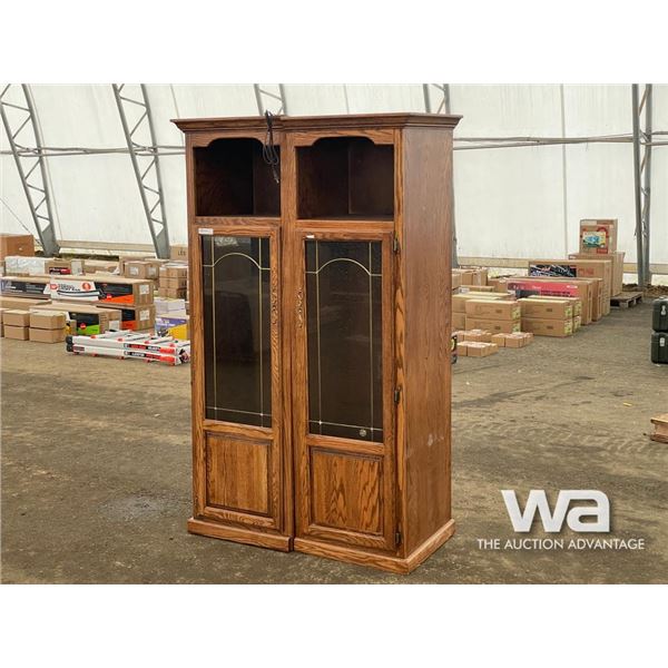 (2) CURIO CABINETS