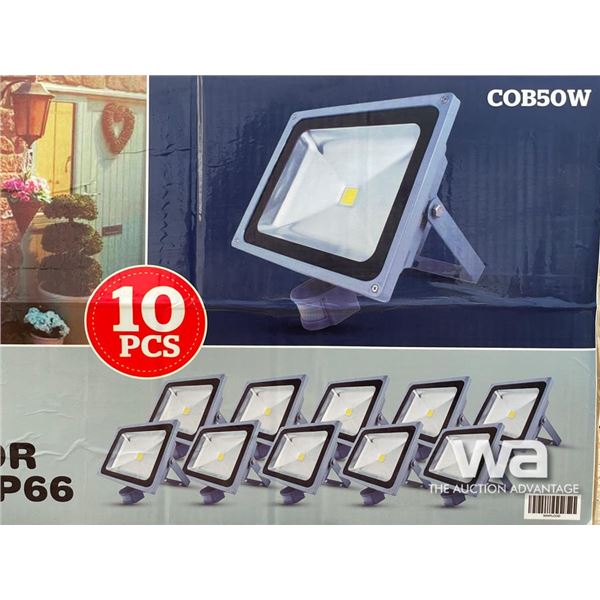 (10) 50W OUTDOOR LED MOTION SENSOR LIGHTS