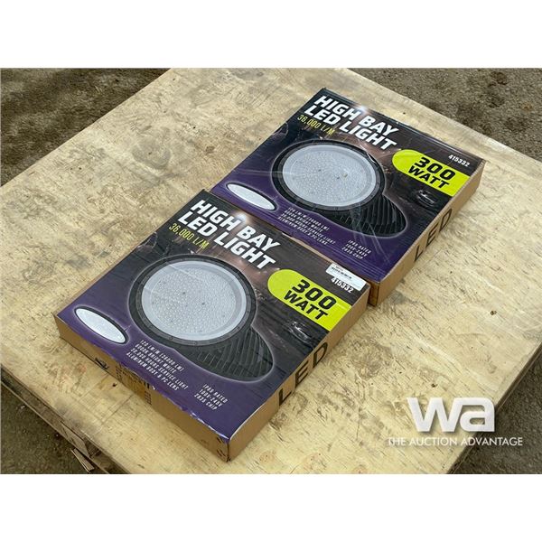 (2) 300 W. HIGH BAY LED LIGHTS