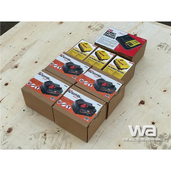 MILWAUKEE & DEWALT BATTERIES W/CHARGER