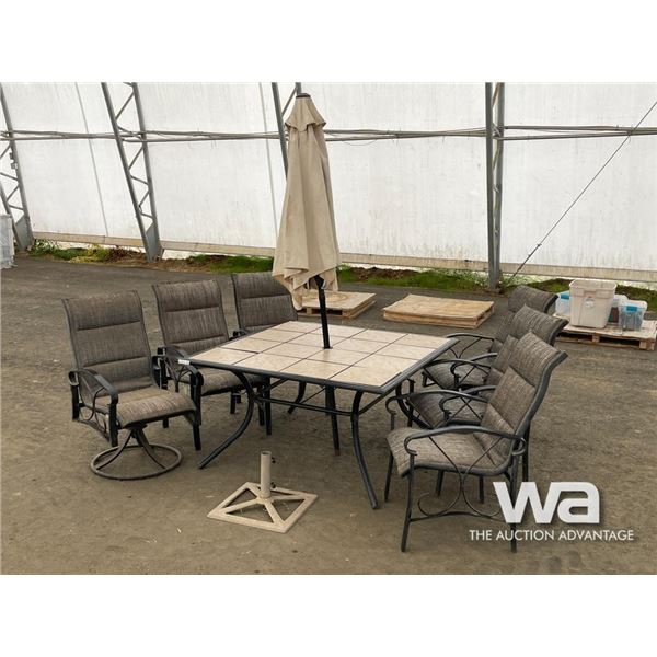 PATIO SET W/ CERAMIC TABLE TOP