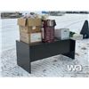 Image 4 : OFFICE DESK W/MISC HOUSEHOLD ITEMS