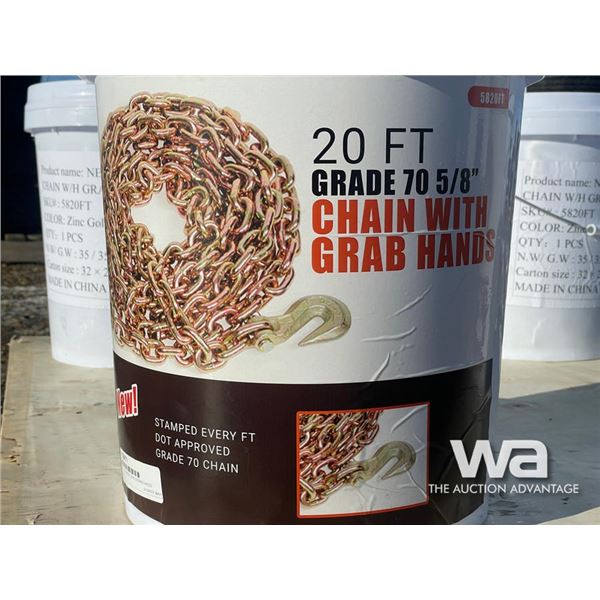 20 FT. 70 GRADE CHAIN W/GRAB HANDS