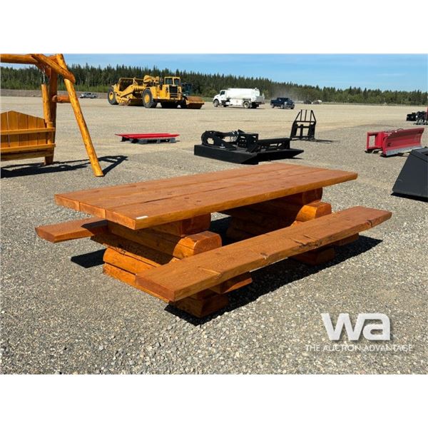 9 FT. LOG PICNIC TABLE