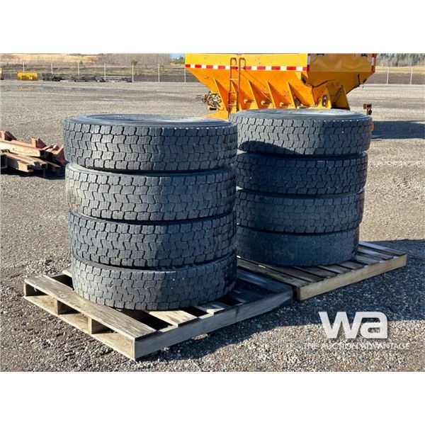 (8) MICHELIN XZY3 11R22.5 TIRES