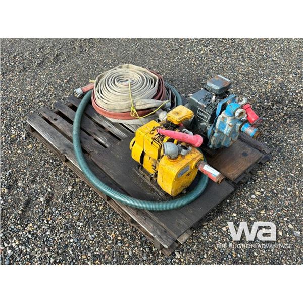 (2) 2 IN. WATER PUMPS, MISC HOSES