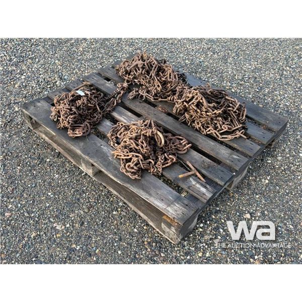 (2) TRIPLE TRUCK CHAINS, (2) SINGLE TRUCK CHAINS
