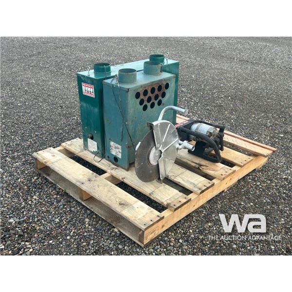 HYD. CUTOFF SAW, (2) PROPANE SPACE HEATERS