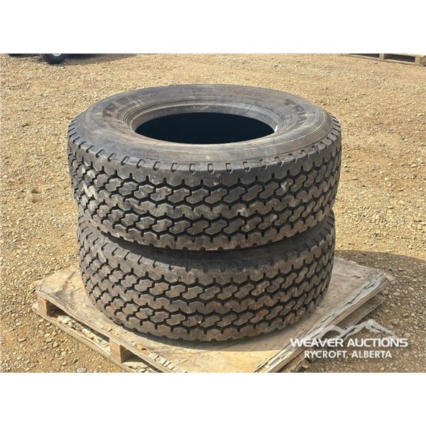 (2) TRIANGLE 385/65R22.5 STEERING TIRES