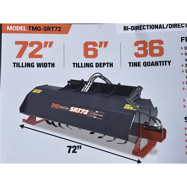 TMG 72 IN. SKID STEER ROTARY TILLER