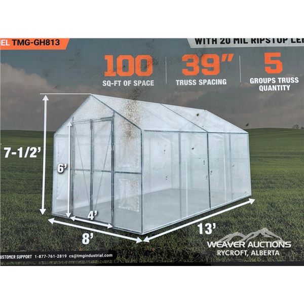 TMG 8 X 13 FT. STEEL FRAME GREENHOUSE