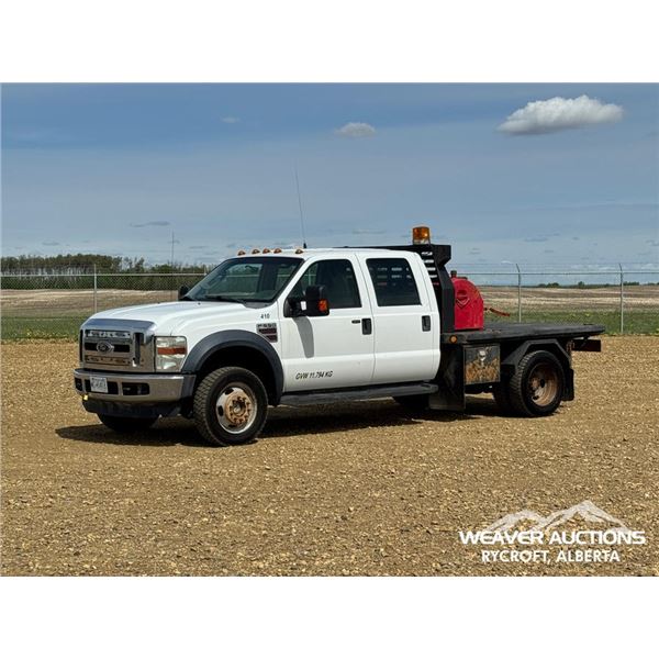 2008 FORD F550 CREW CAB DUALLY FLATBED TRUCK