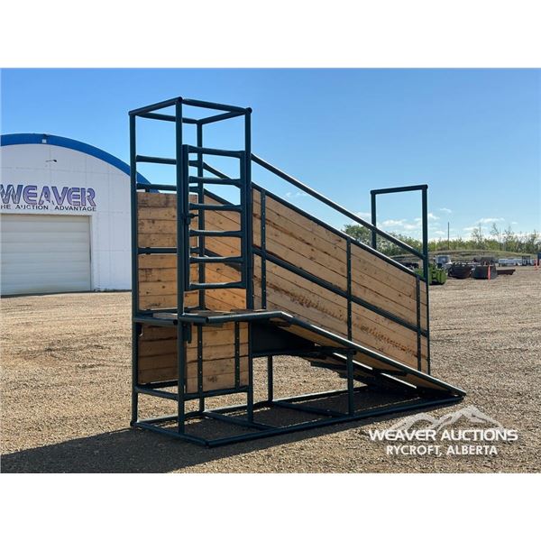 ADJUSTABLE CATTLE LOADING CHUTE W/SIDE RAMP