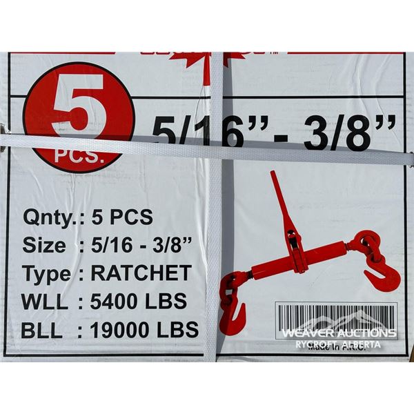 (5) WARRIOR 5/16 X 3/8 IN. RATCHET BINDERS