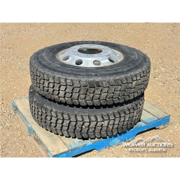 (2) GOODYEAR 11R22.5 TRUCK TIRES W/RIMS
