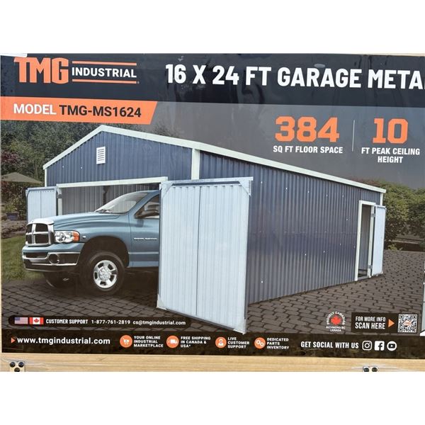TMG 16 X 24 FT. METAL GARAGE SHED