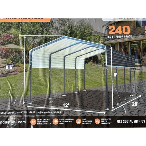 TMG 12 X 20 FT. METAL SHED CARPORT