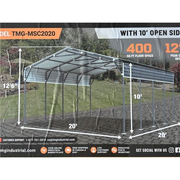 TMG 20 X 20 FT. METAL SHED CARPORT