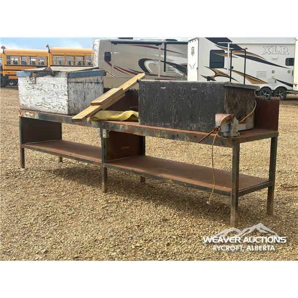 13 FT. X 30 IN. STEEL WORKBENCH W/TOOL BOXES