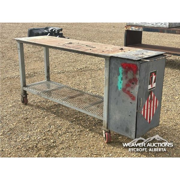 2 X 6 FT. STEEL WORKBENCH W/CABINET