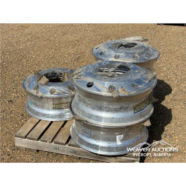 (5) 24.5 ALUMINUM TRUCK WHEELS