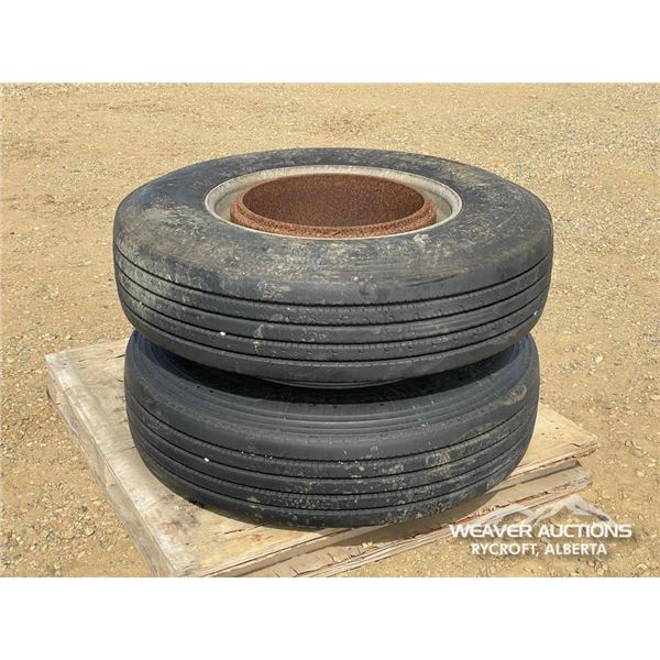 (2) ROADMASTER 295/75R22.5 TIRES W/RIMS