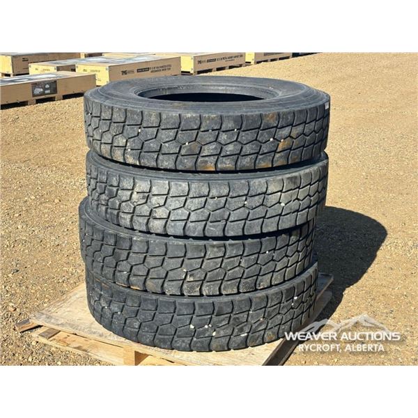 (4) 11R24.5 TRUCK TIRES