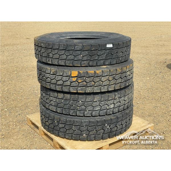 (4) 11R24.5 TRUCK TIRES