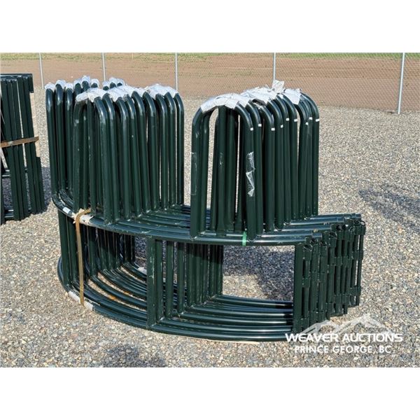 (3) TOMBSTONE ROUND BALE FEEDERS