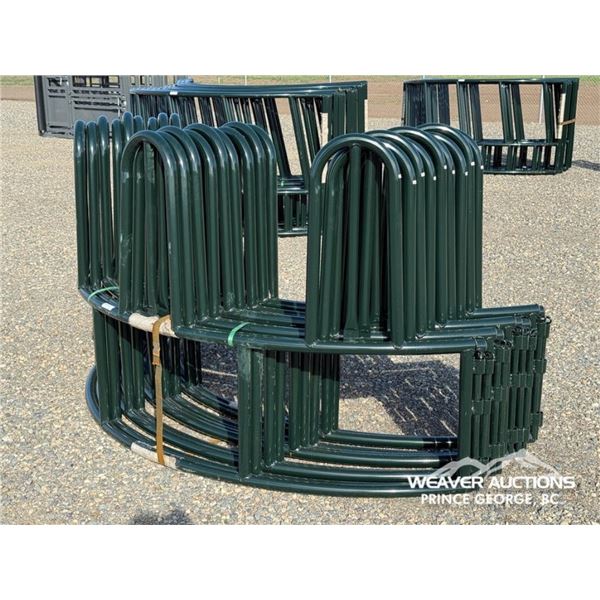 (3) TOMBSTONE ROUND BALE FEEDERS