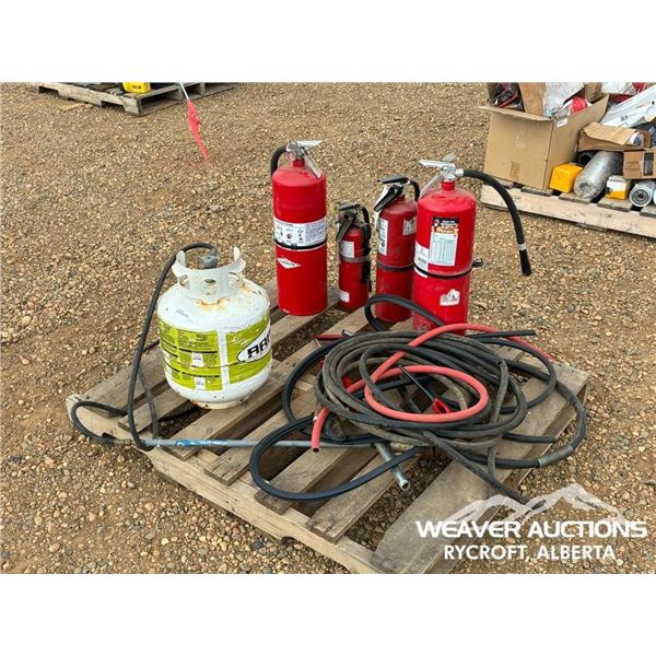 PROPANE TANK W/TORCH & FIRE EXTINGUISHERS