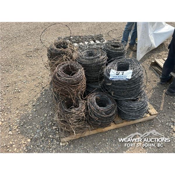 QTY OF USED ROLLS OF BARBED WIRE