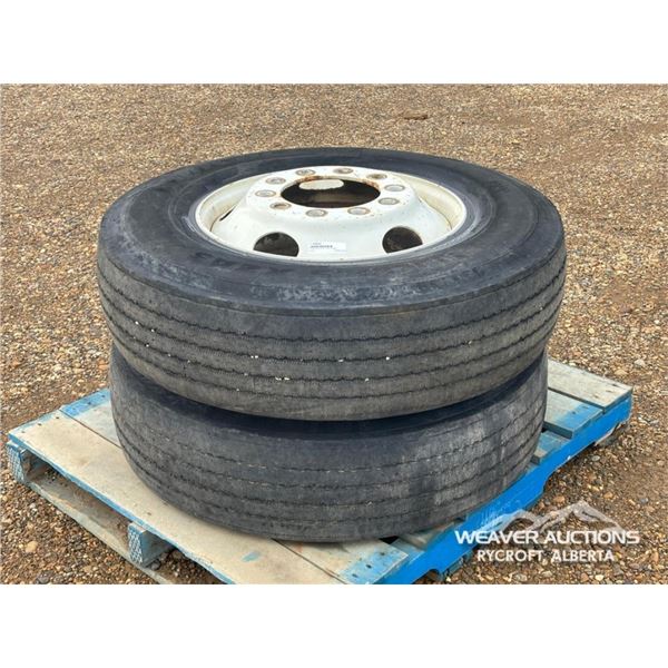 (2) MICHELIN 11R22.5 TIRES W/RIMS