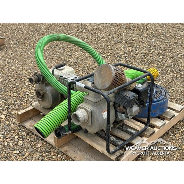 (2) HONDA WATER PUMPS W/ LAY FLAT HOSE