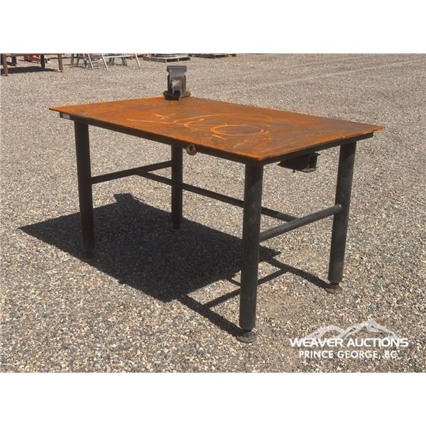 3.5 X 5 FT. STEEL TABLE & VICE