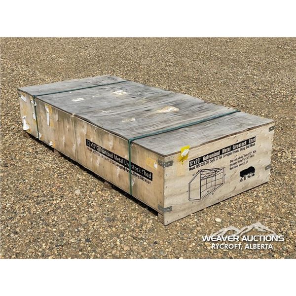 12 X 20 FT. GALVANIZED METAL LIVESTOCK SHED
