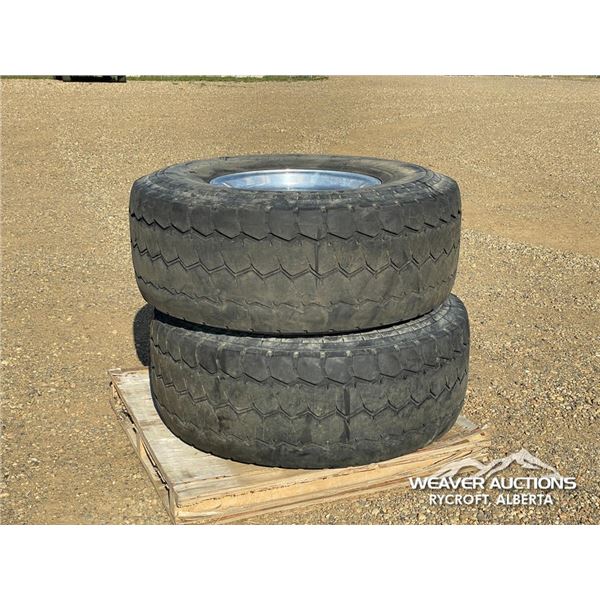(2) MICHELIN 445/65R22.5 TIRES W/ALUMINUM RIMS