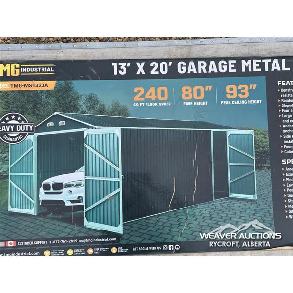 TMG 13 X 20 FT. GARAGE METAL SHED