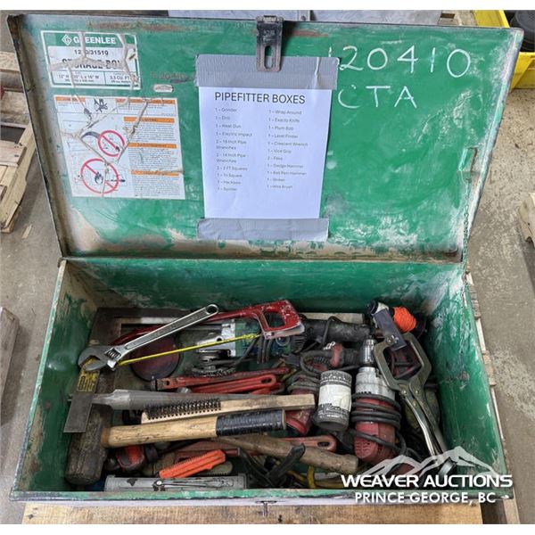TOOL BOX, ELECTRIC DRILL & ANGLE GRINDER