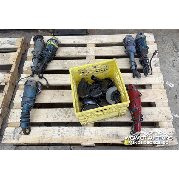 (6) ANGLE GRINDERS W/ GUARDS