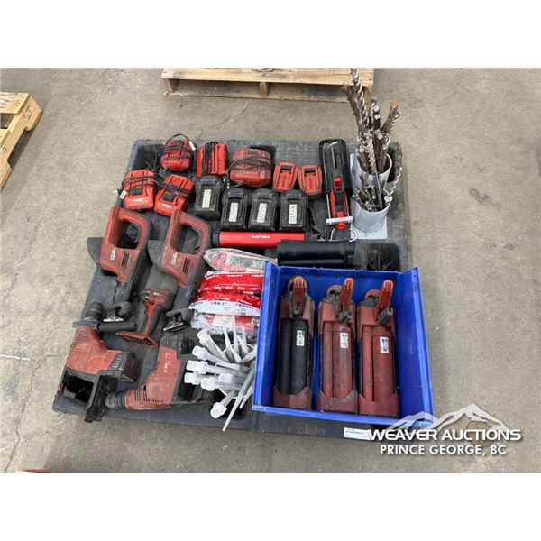HILTI CORDLESS DRILLS, BITS, SAWS & CHARGERS