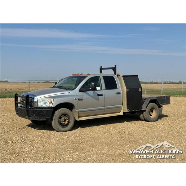 2009 DODGE RAM 3500HD CREW CAB FLATBED TRUCK