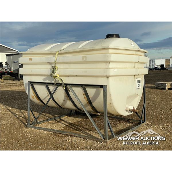 LARGE USED OIL POLY TANK W/STAND