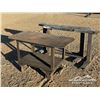 Image 1 : (2) METAL SAW HORSES W/STEEL ROLLING WORKBENCH
