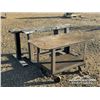 Image 2 : (2) METAL SAW HORSES W/STEEL ROLLING WORKBENCH