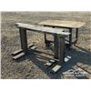 Image 3 : (2) METAL SAW HORSES W/STEEL ROLLING WORKBENCH