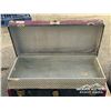 Image 8 : ANTIQUE STEAMER TRUNK & SUITCASE