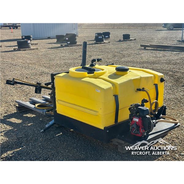 150 GALLON SPRAYER TANK, HOSE REEL & PUMP
