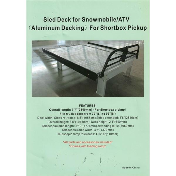 ALUMINUM SLED DECK FOR SHORTBOX PICKUP