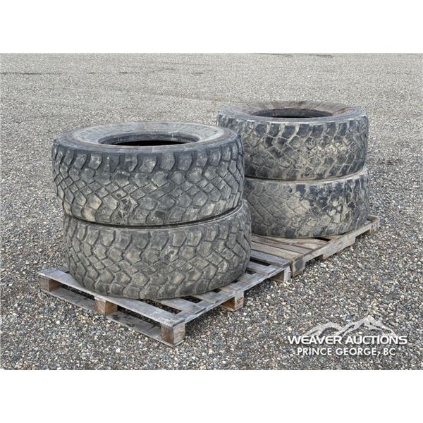 (4) 445/65R22.5 TRUCK TIRES